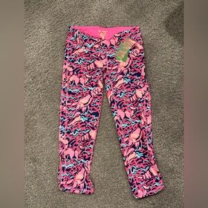 Lilly Pulitzer Navy, Hot Pink & Aqua Lobster Print Crop